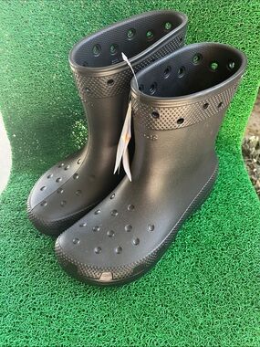 CROCS Black Waterproof Short Rain Boots